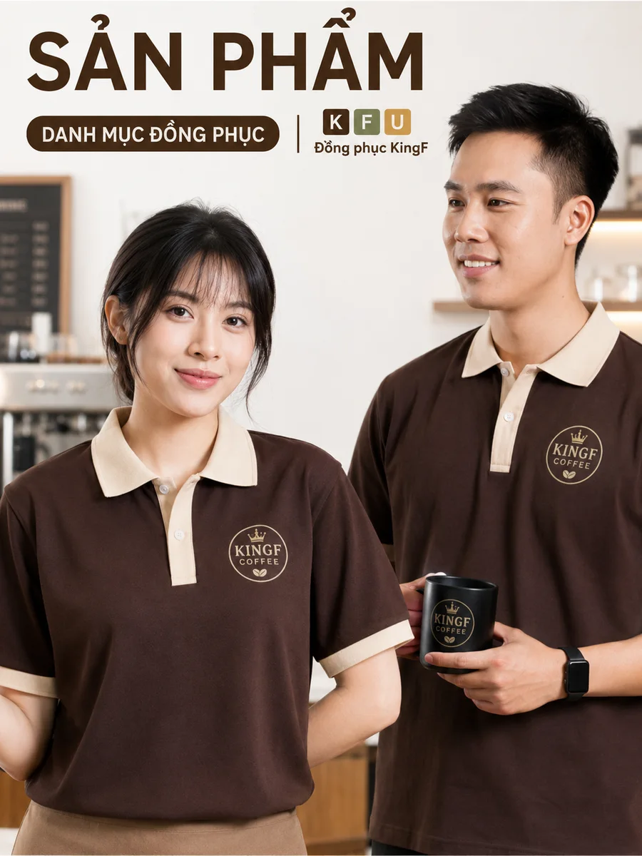 Đồng phục quán cafe KingF Barista Brown