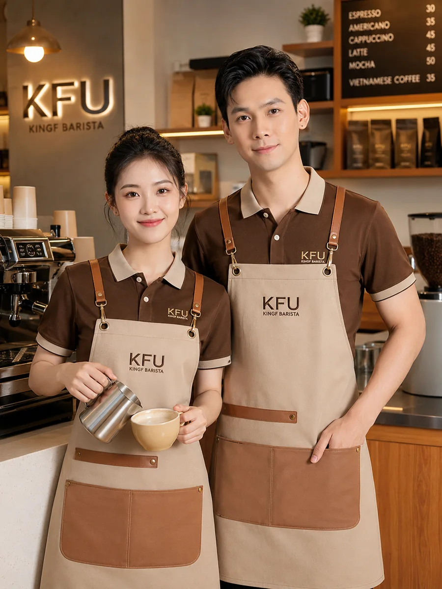 Đồng phục quán cafe KingF Barista Brown