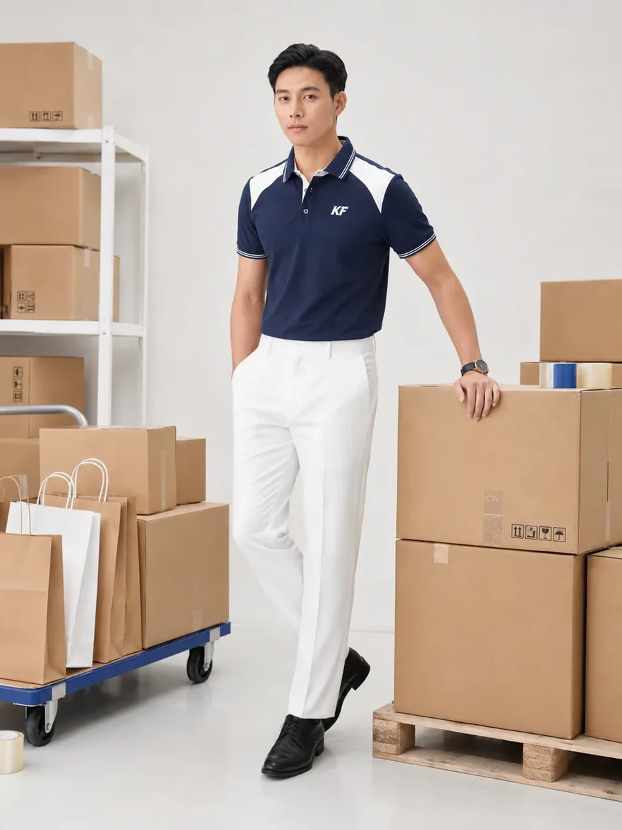 Polo văn phòng KingF Navy Pro